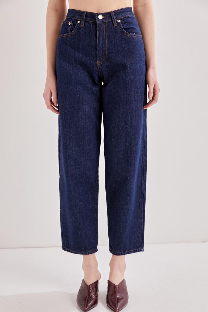 İndigo Wide Leg Relaxed Fit Jean