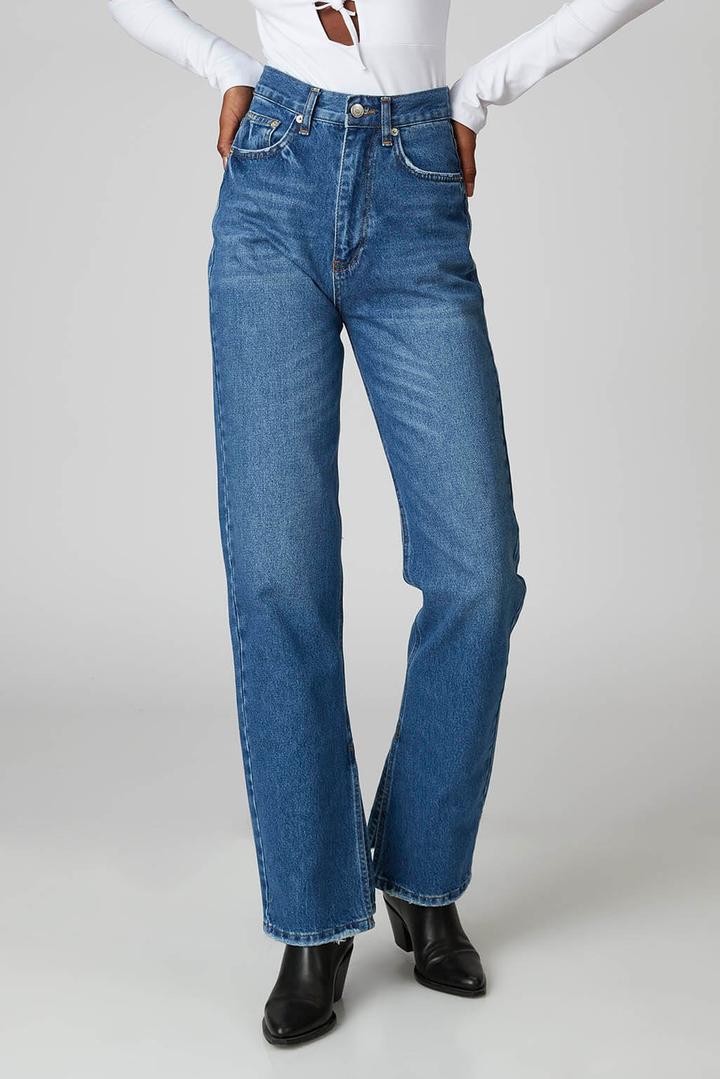 Yırtmaçlı Straight Jean