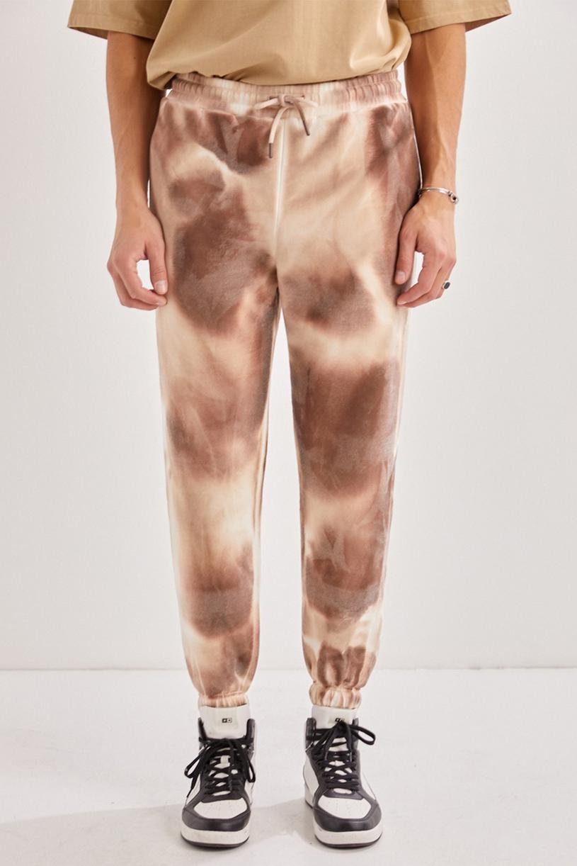 Brown Batik Patterned Jogger Pants