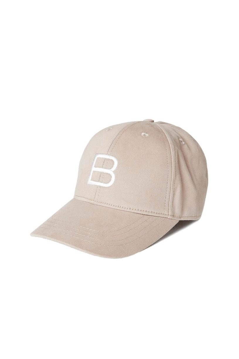 Bej B Nakışlı Şapka