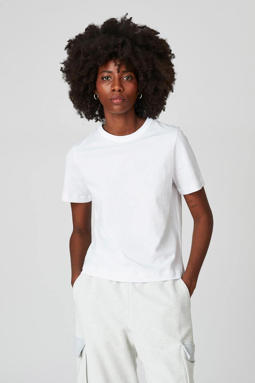 Beyaz Kısa Kollu Basic Tshirt