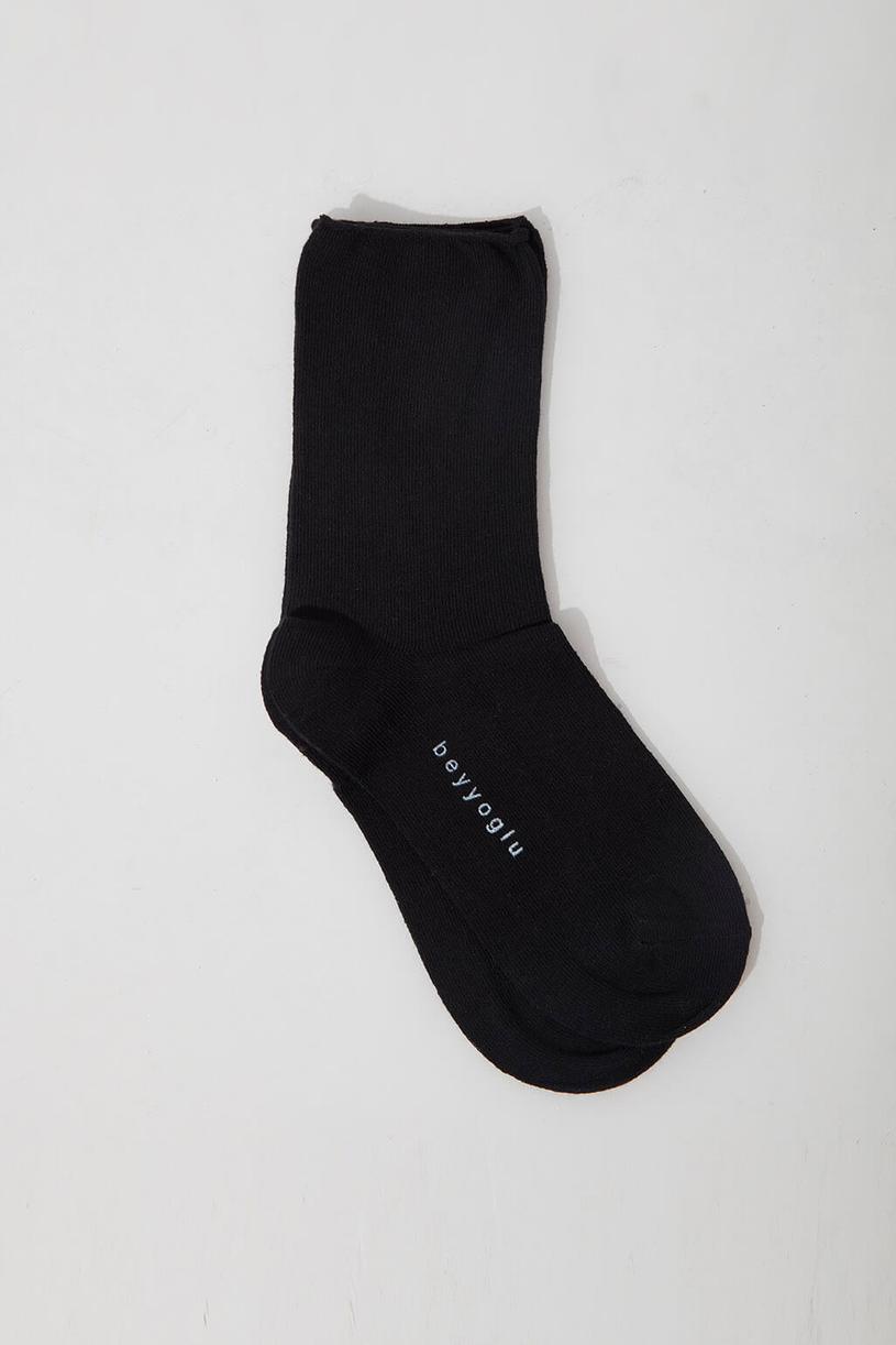 Siyah Baskılı Çorap