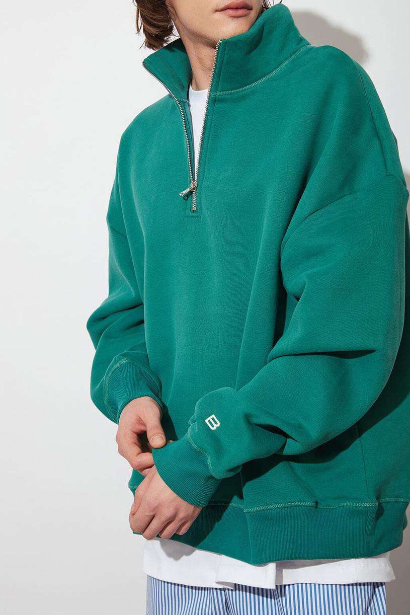 Ördek Yeşili High Neck Oversize Sweatshirt