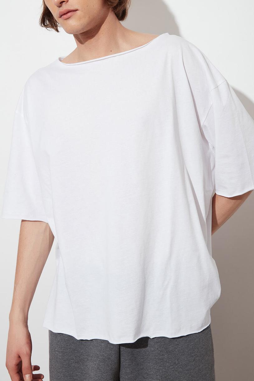 White Filthy Stitched Oversize Tshirt