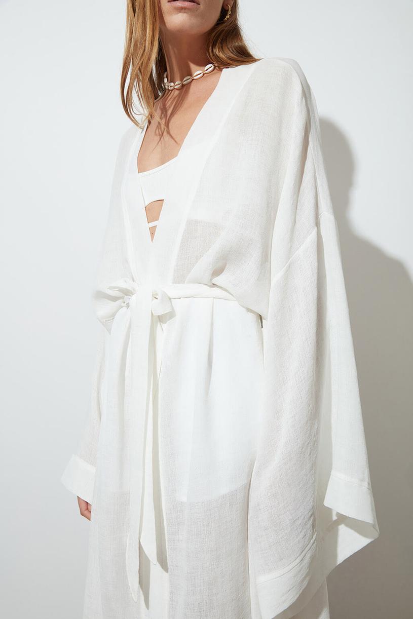 White Long Kimono