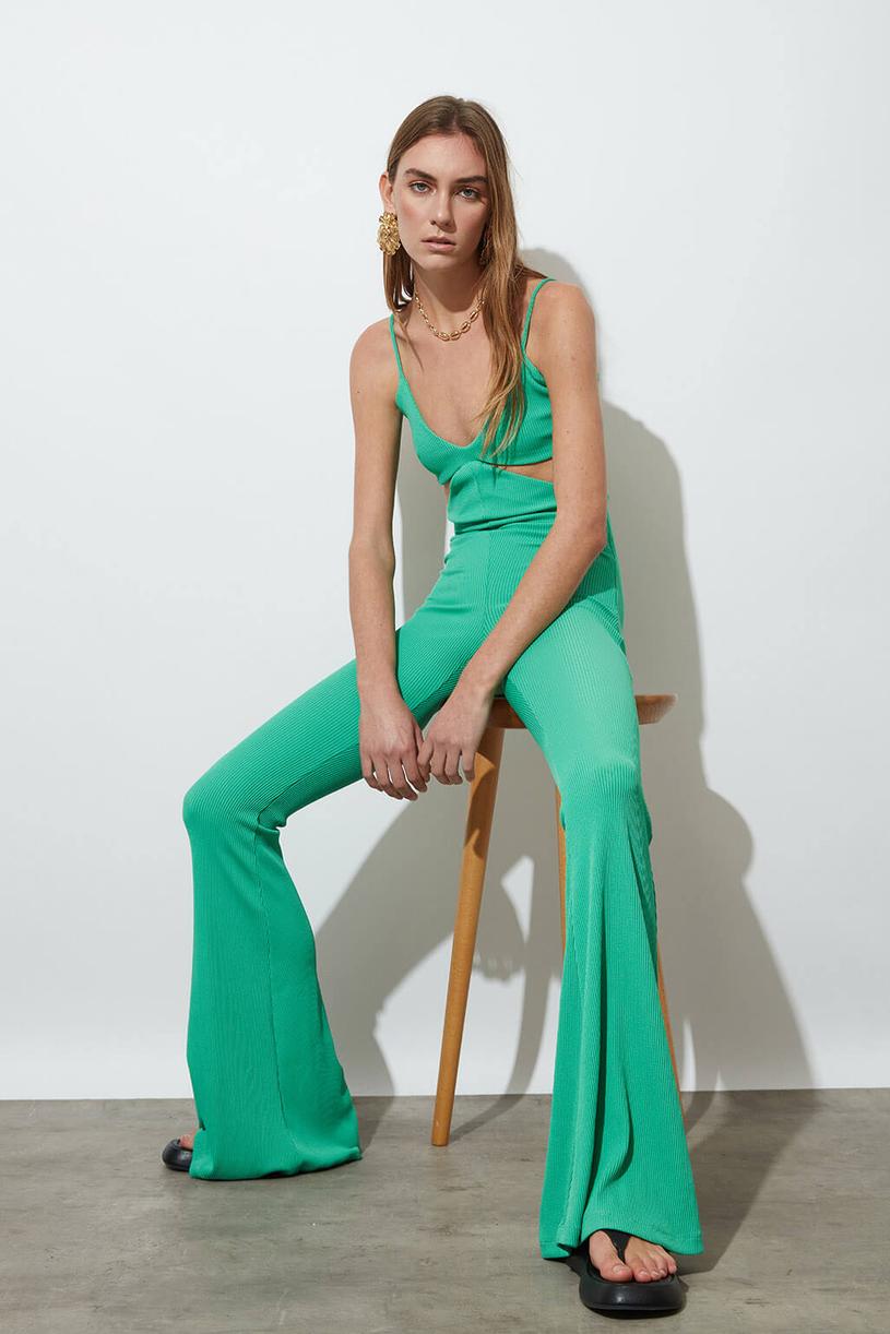 Green Rope Strap Overalls