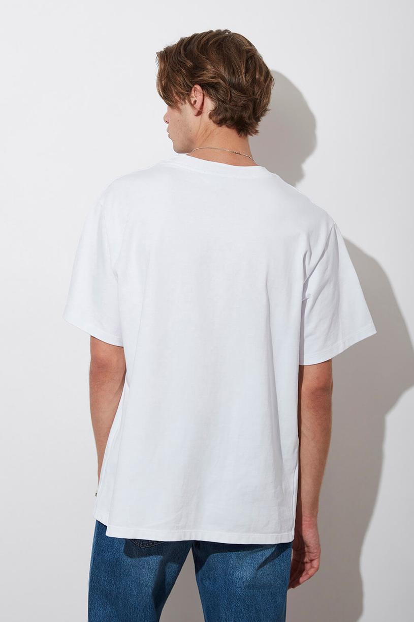 White Printed Oversize Compakt Tshirt