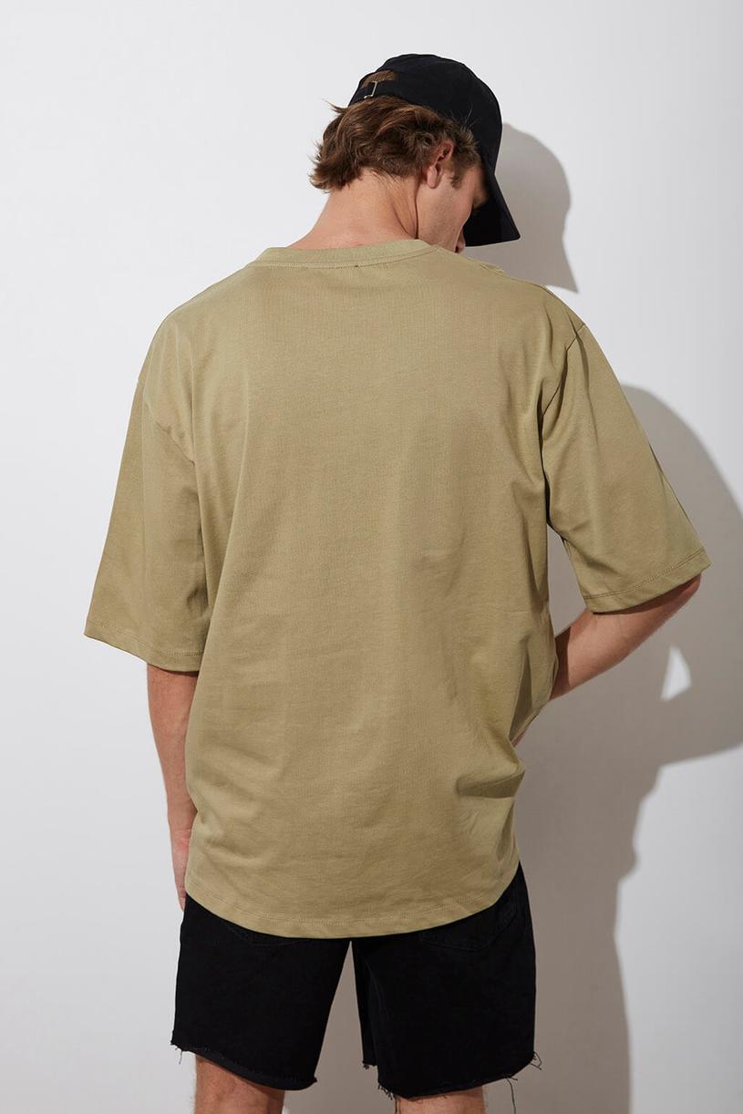 Cagla Green Oversize Kompakt Tshirt