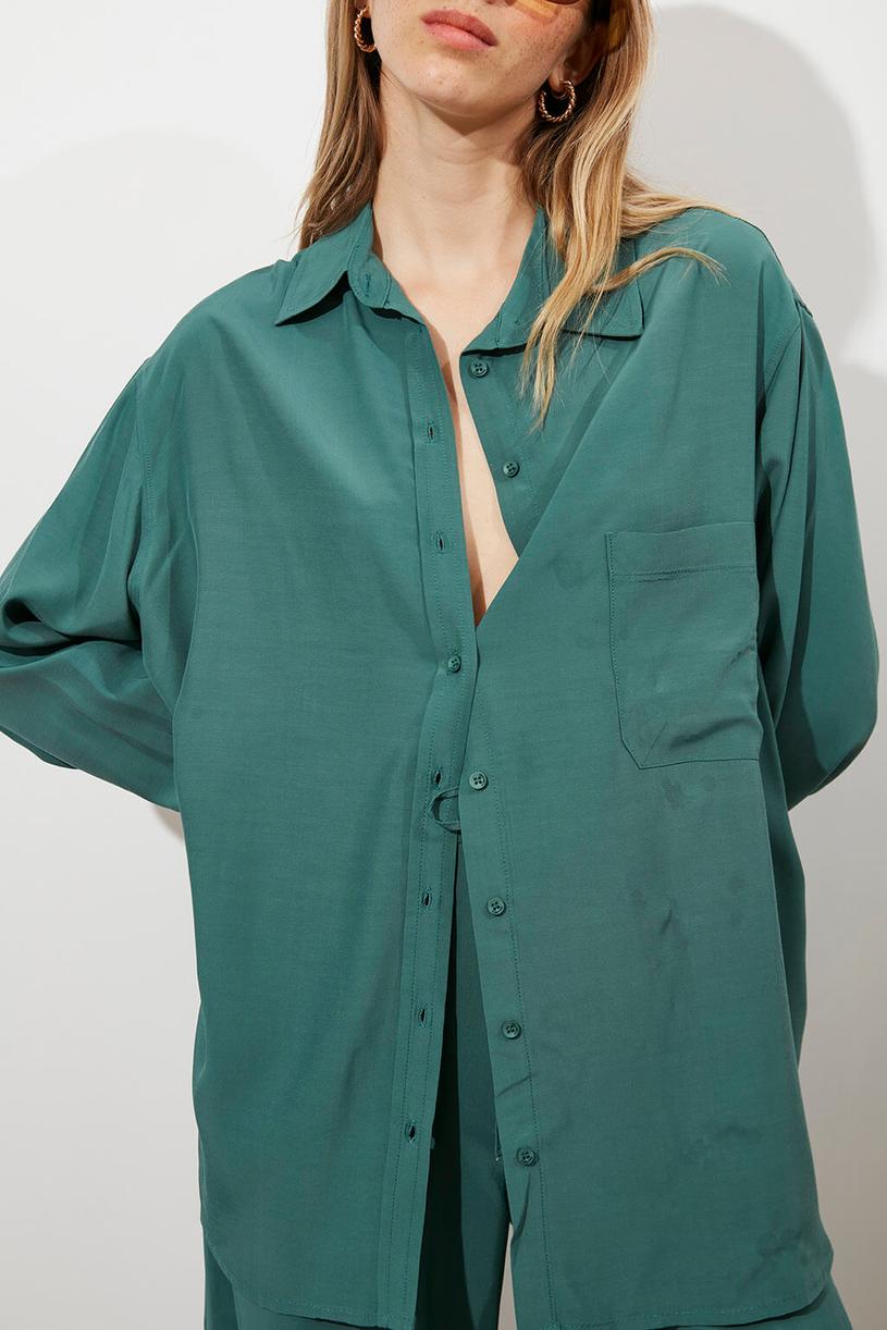 Ördek Yeşili Oversize Shirt