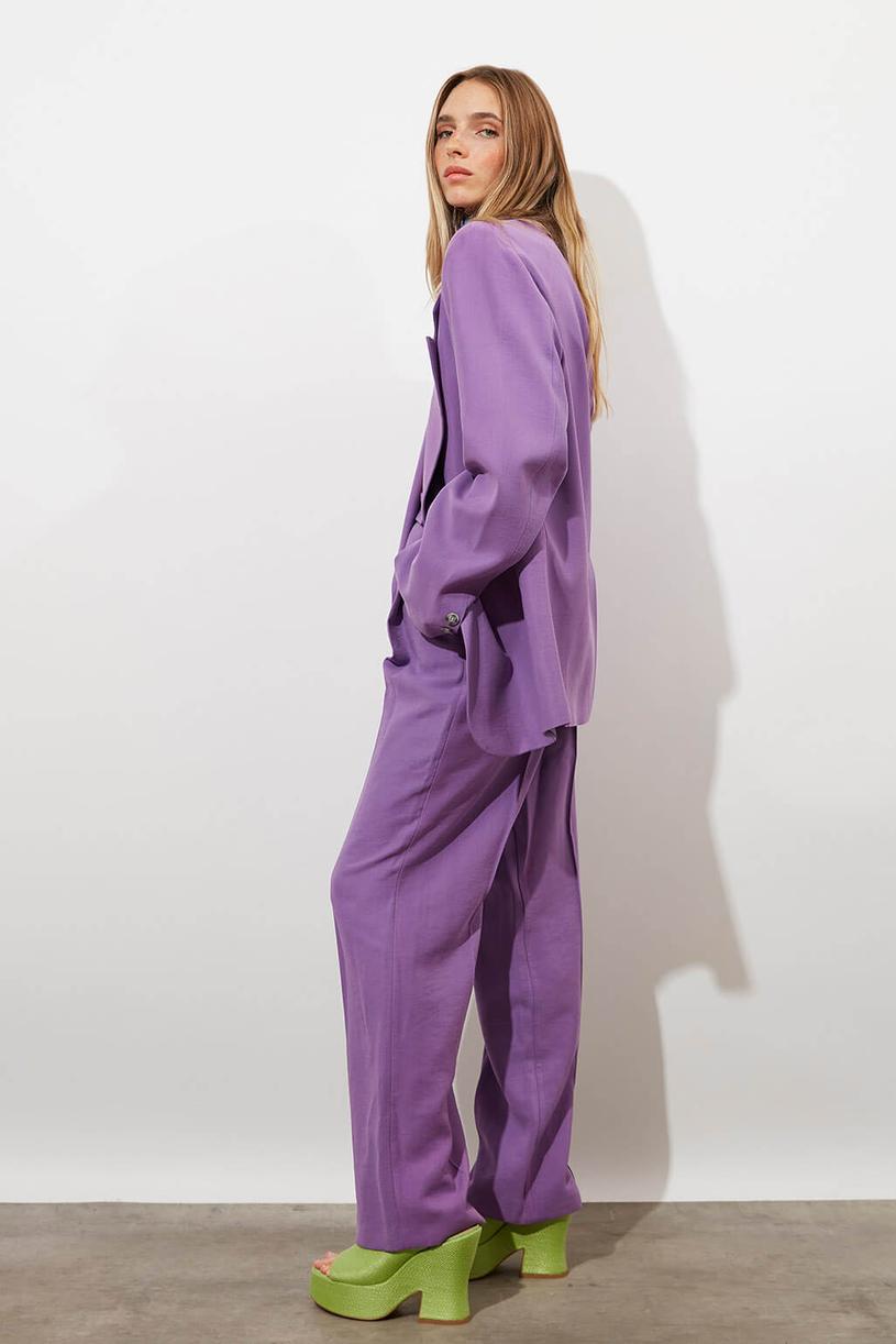 Purple Modal Mix Oversize Jacket