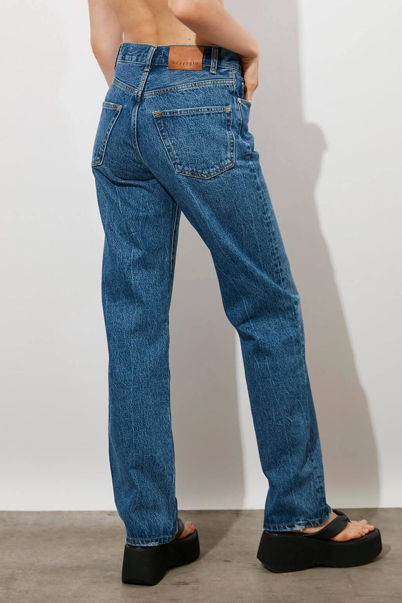 Blue 80s Straight Jean