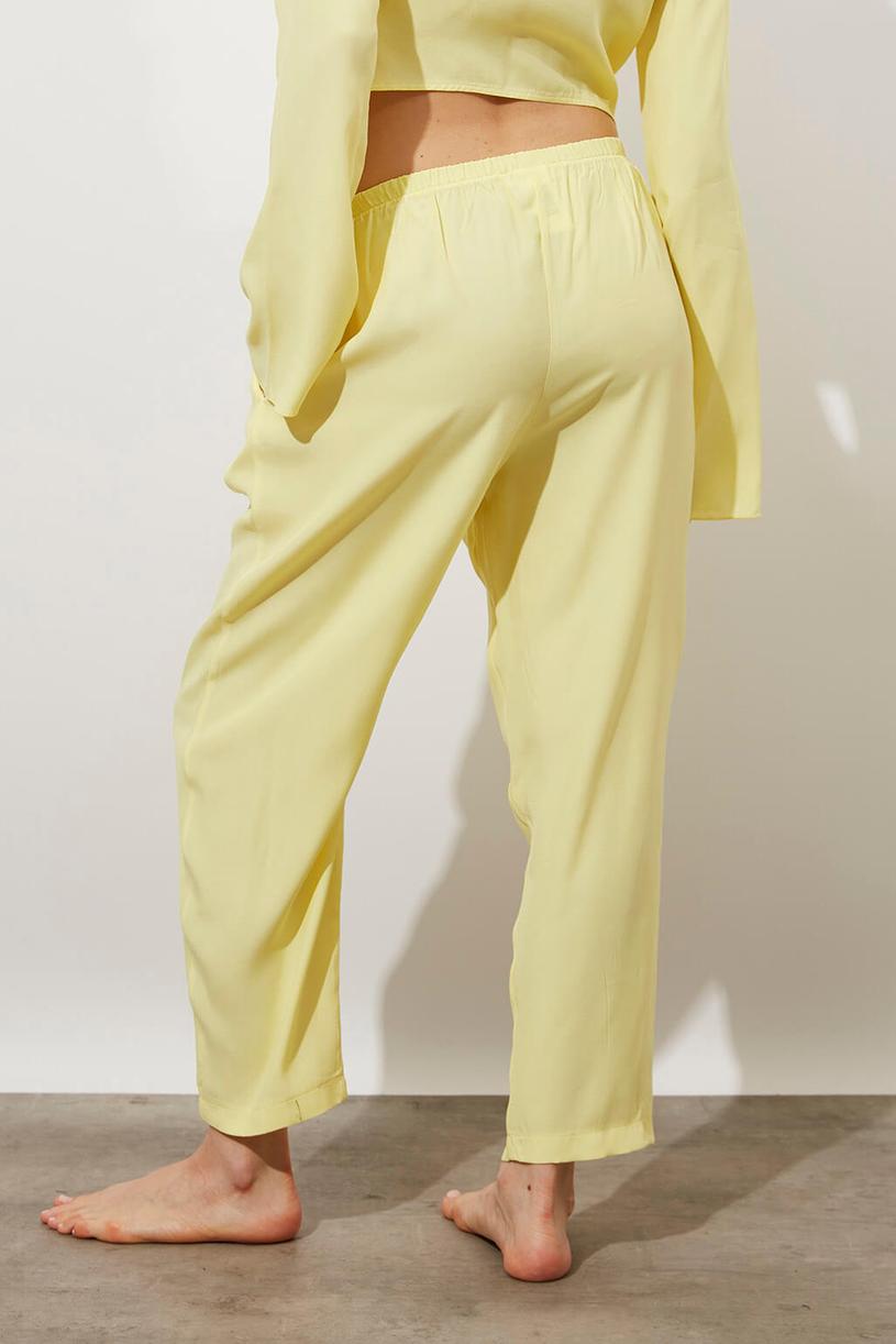 Yellow Tencel Baggy Pants