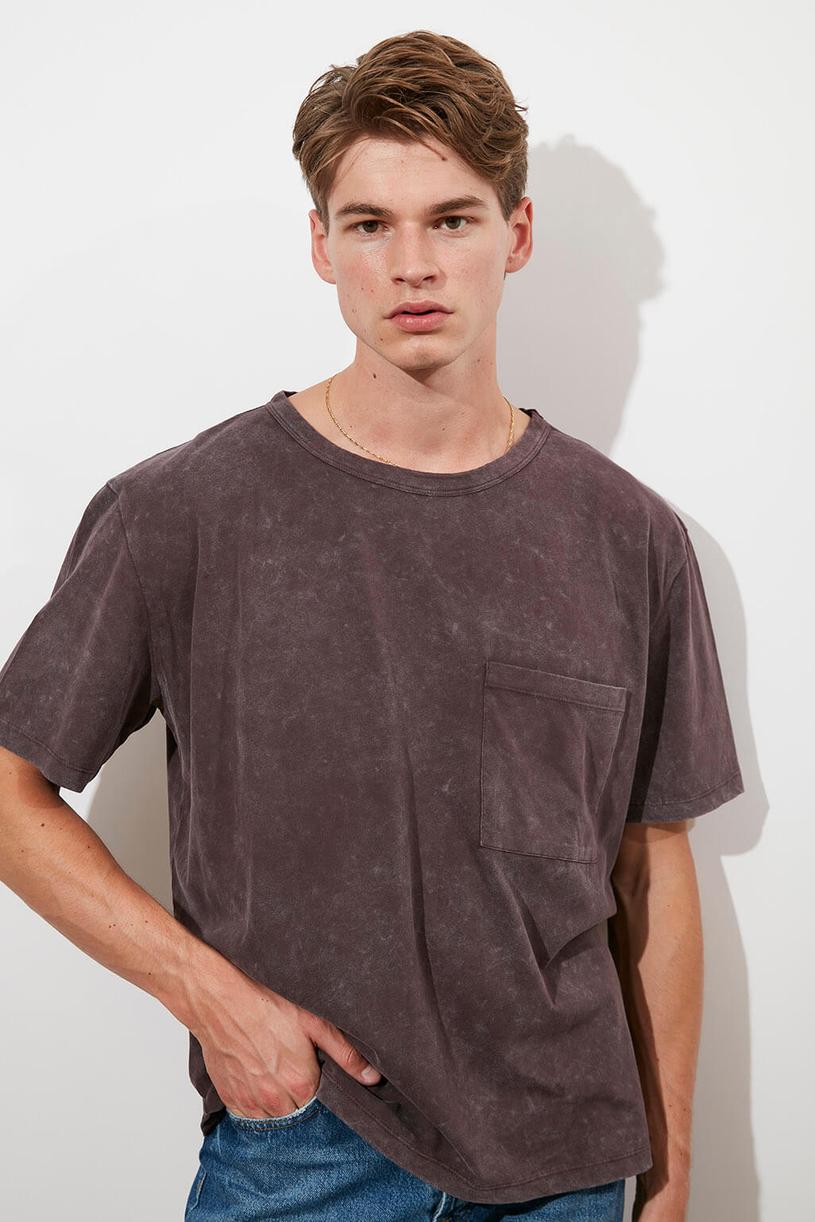 Brown Washed Oversize Tshirt