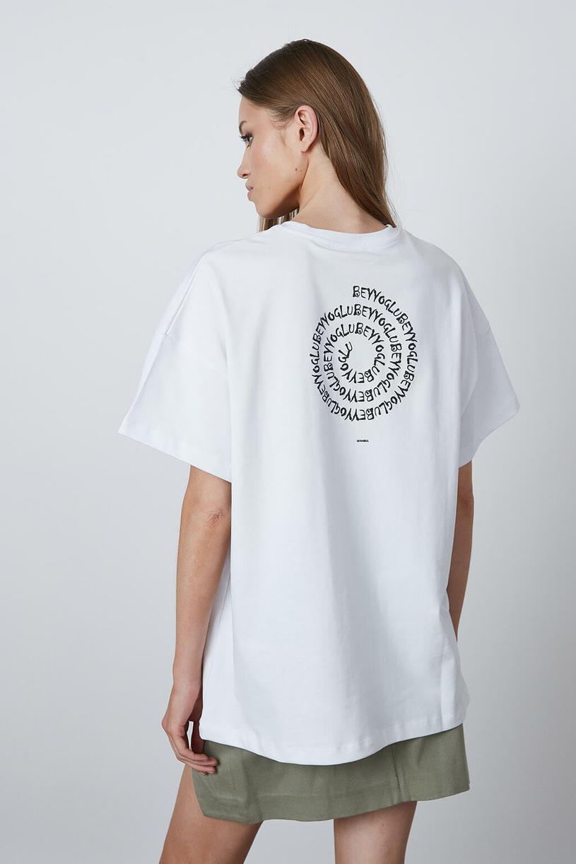 White Printed Compakt Tshirt