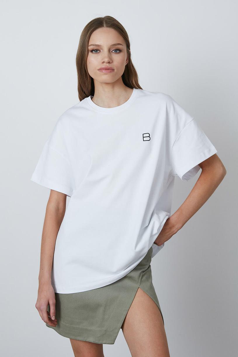 White Printed Compakt Tshirt