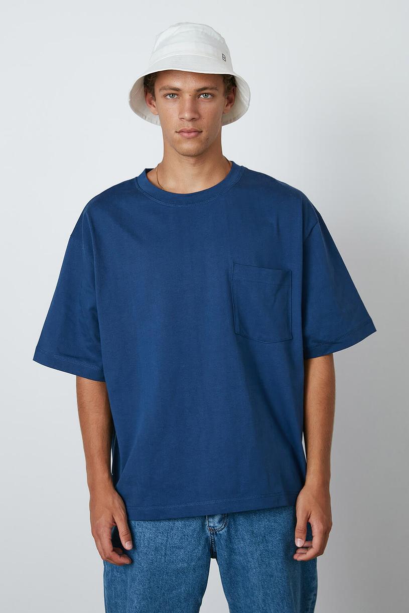 Navy Blue Compakt Tshirt With Pocket