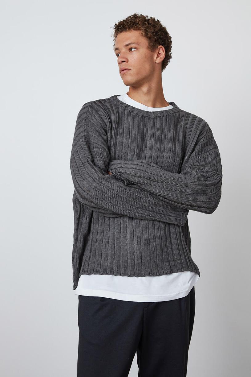 Grey Loose Knit Sweater