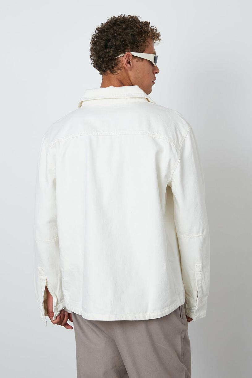 Cream Oversize Shirt Jacket