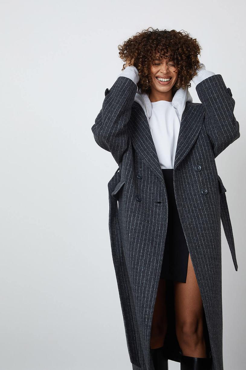Anthracite Stripped Cachet Coat