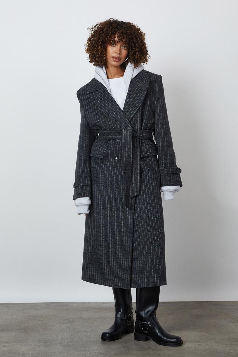 Anthracite Stripped Cachet Coat