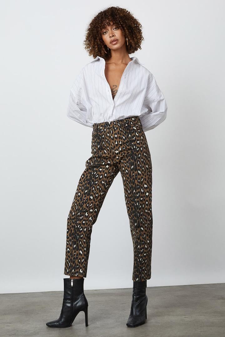 Leopard Print Gabardine Pants