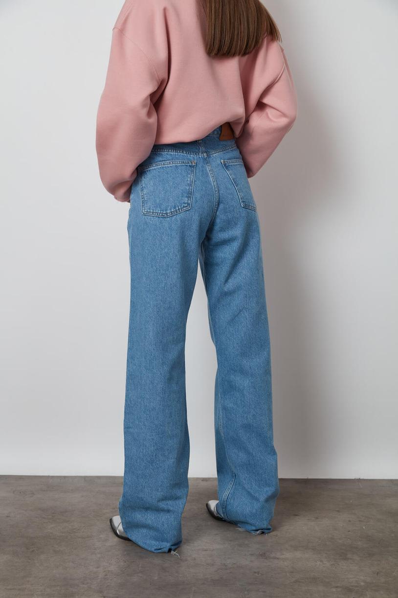 Mavi Yüksek Bel Straight Fit Jean
