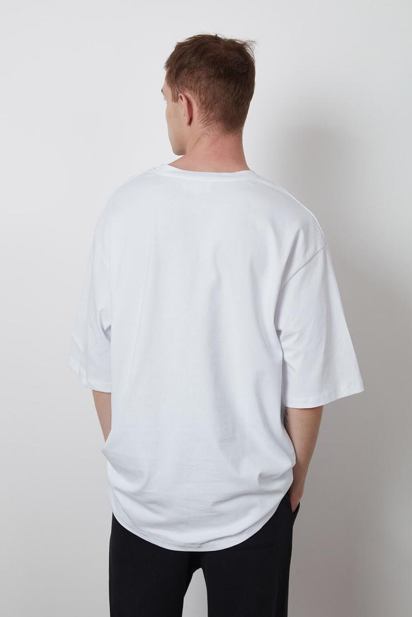 White Oversize Kompakt Tshirt