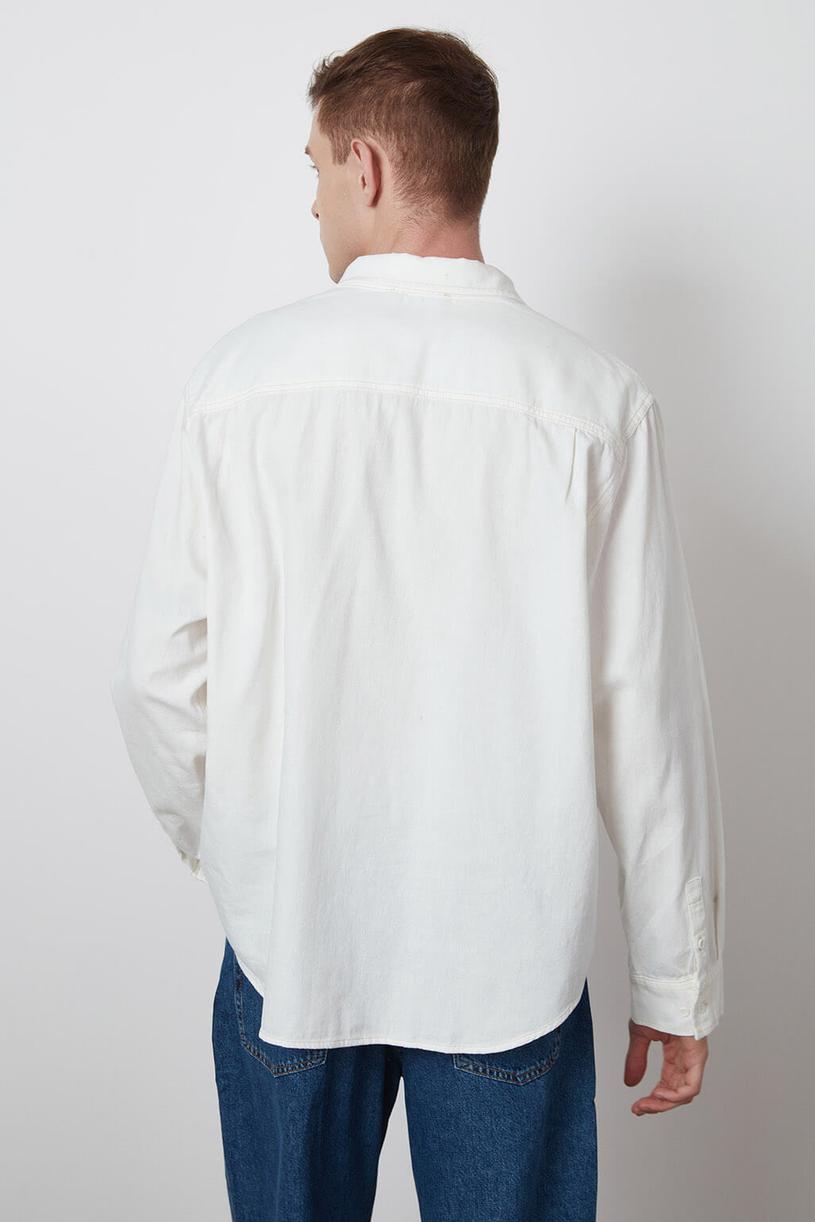 White Oversize Gabardine Shirt
