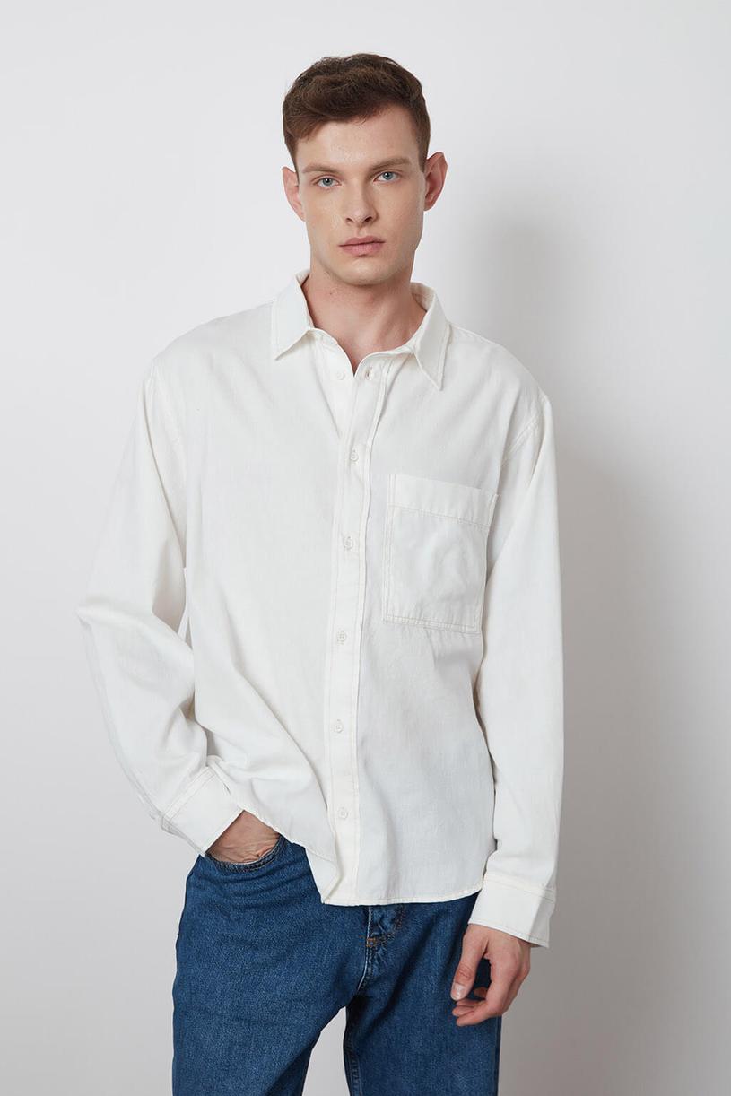 White Oversize Gabardine Shirt