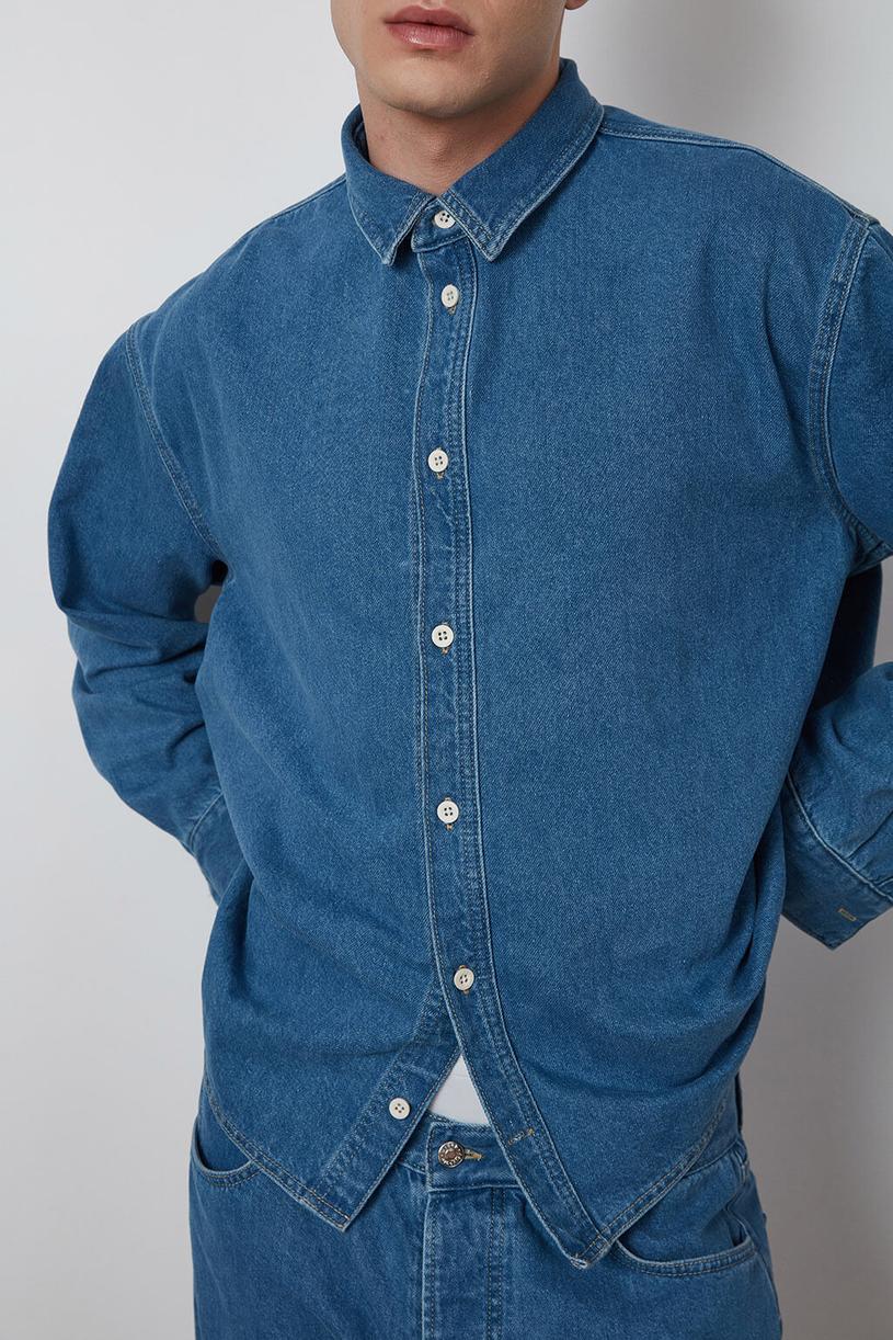 Blue Oversize Denim Shirt