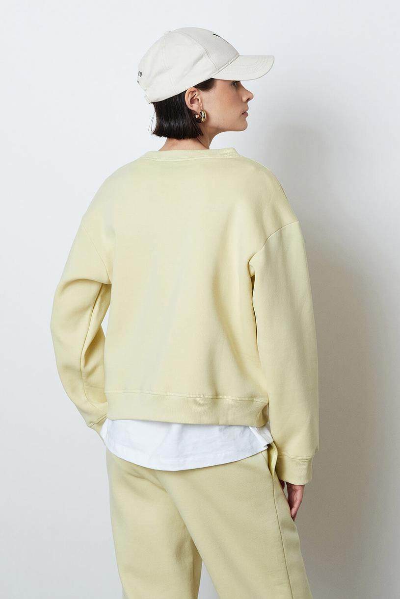 Yellow Basic Oversize Sweatshirt