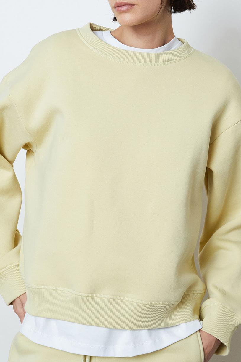 Yellow Basic Oversize Sweatshirt