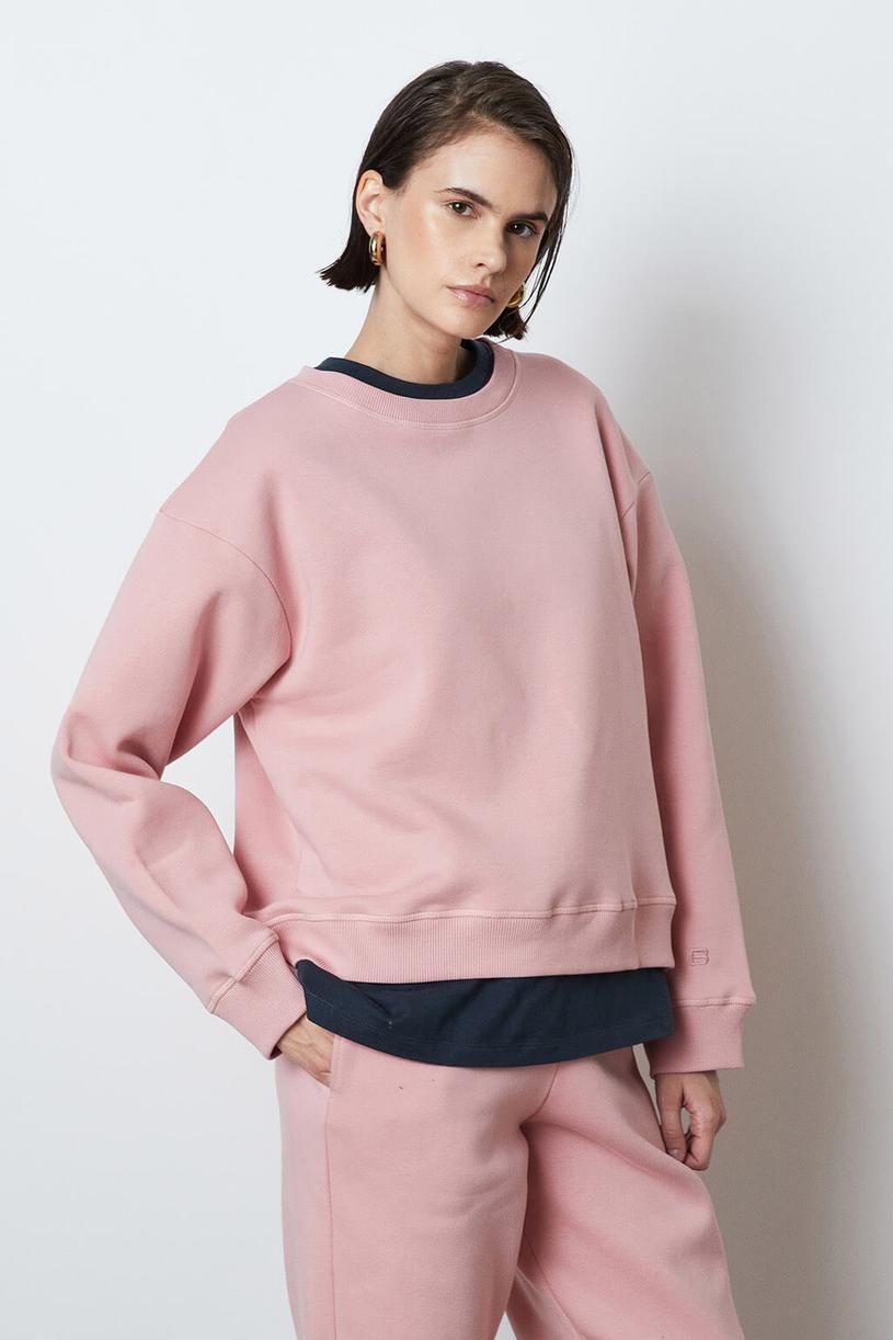 Pink Basic Oversize Sweatshirt