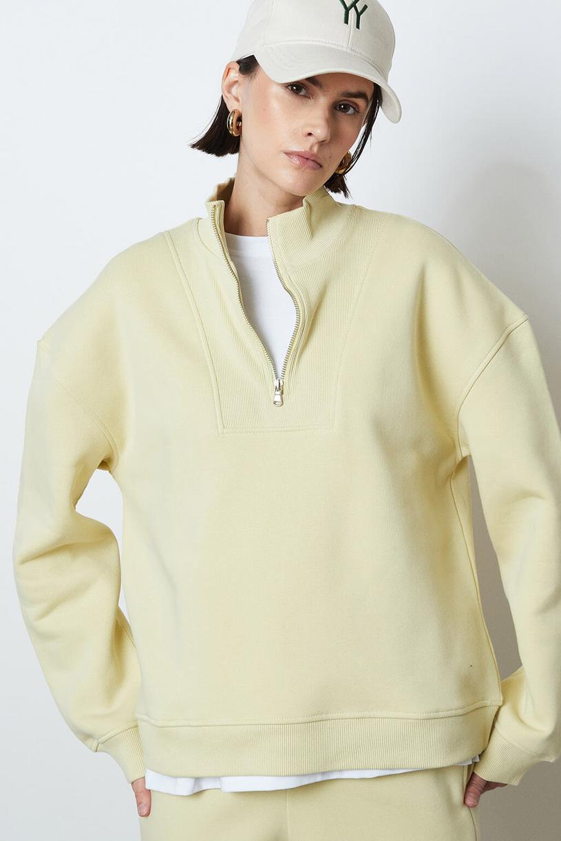 Yellow Zpper Oversize Sweatshirt