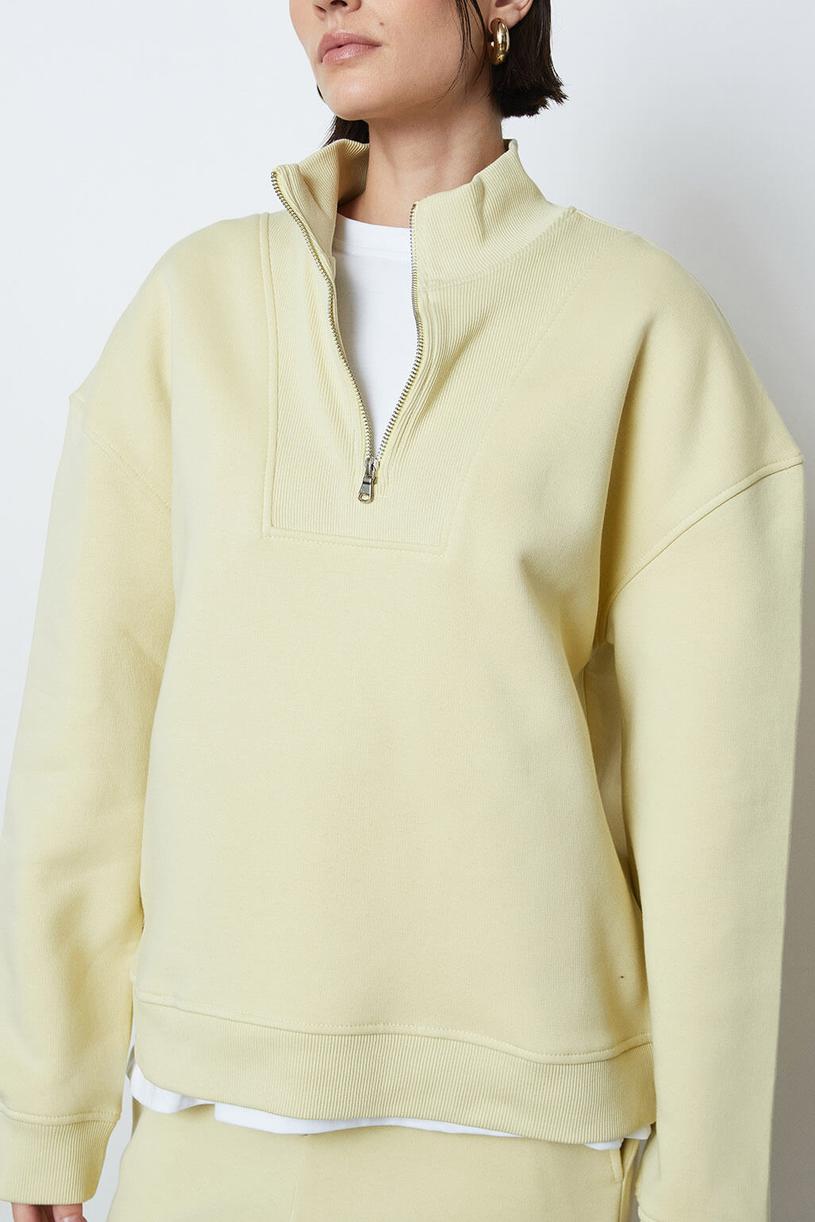 Yellow Zpper Oversize Sweatshirt