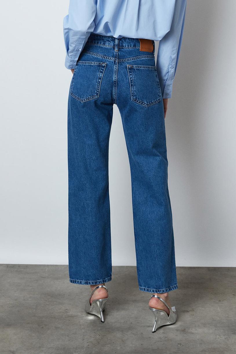 Dark blue Medium Waist Straight Jean