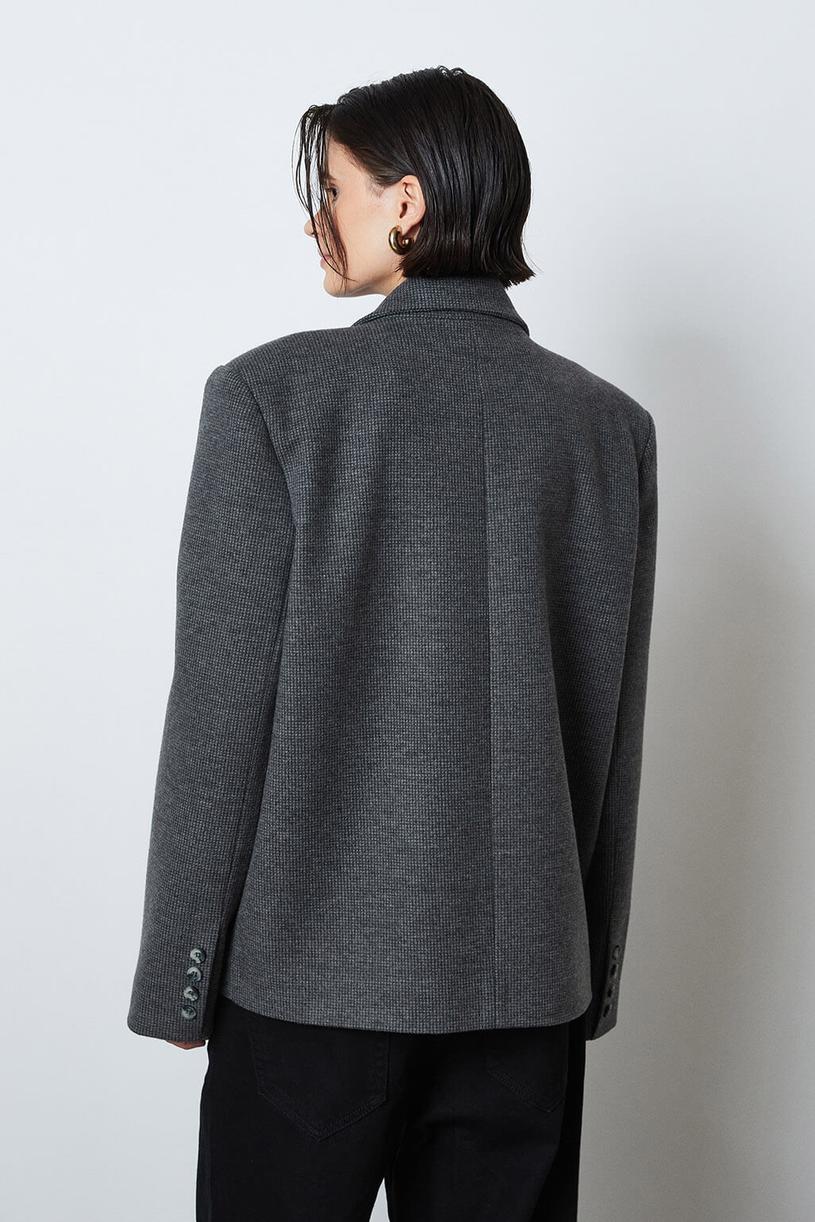 Dark grey Crowbar Pattern Oversize Jacket