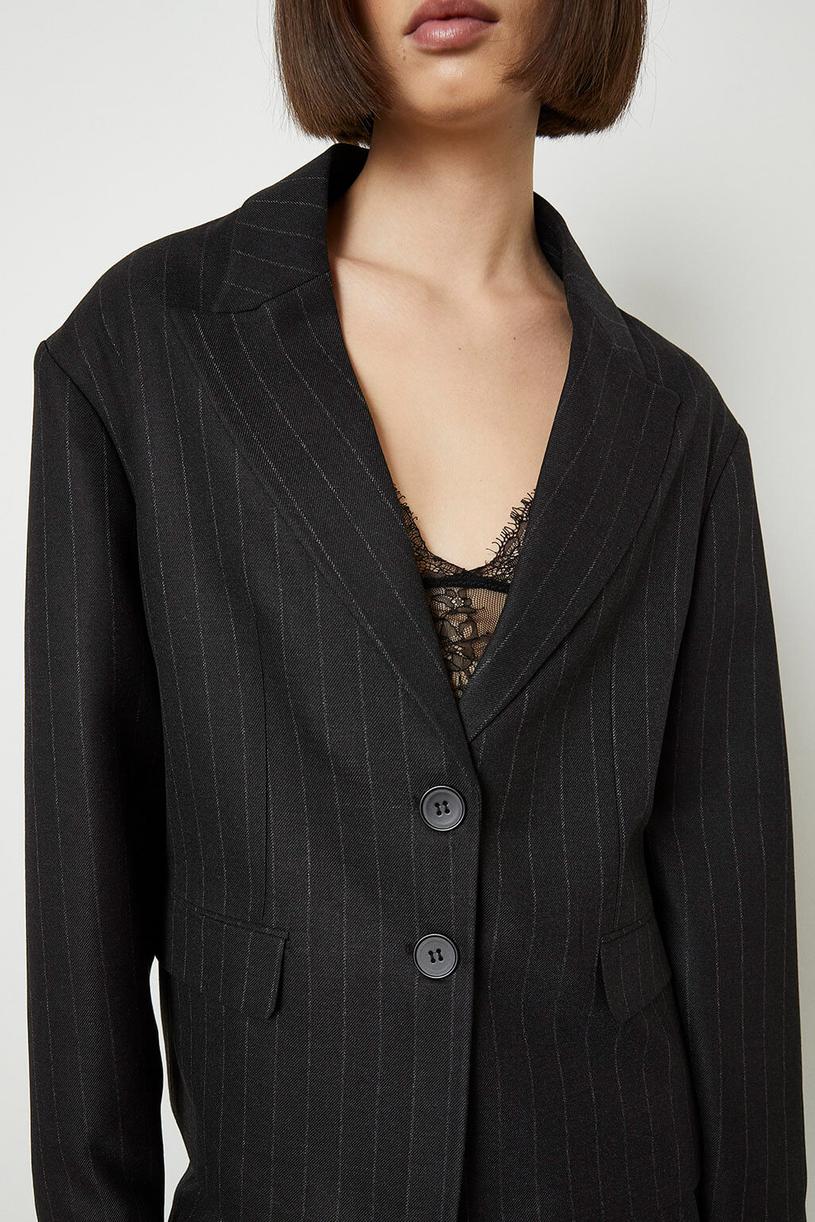 Anthracite Stripped Oversize Jacket