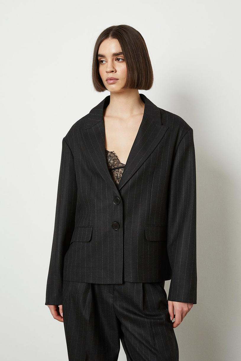 Anthracite Stripped Oversize Jacket