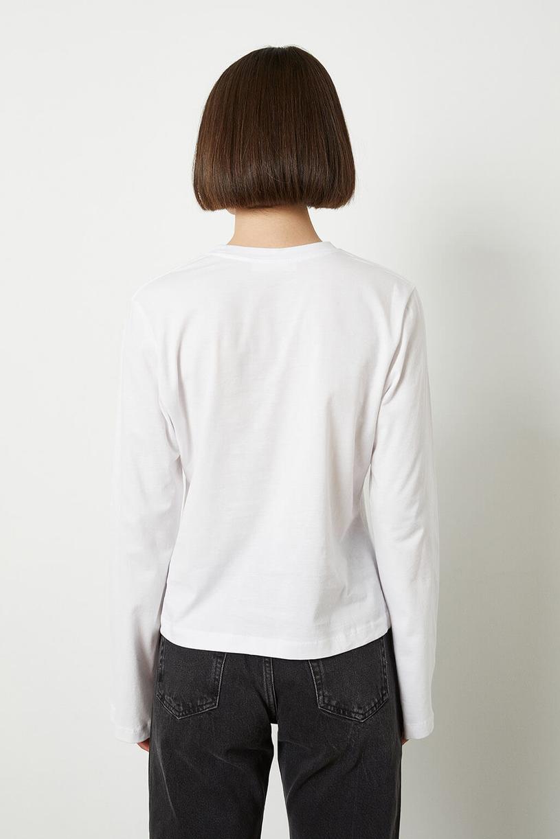 White Long Sleeve Basic Tshirt