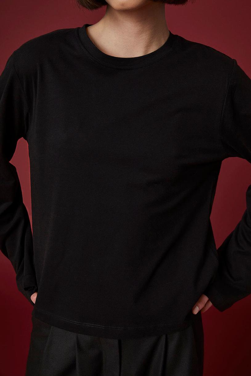Black Long Sleeve Basic Tshirt