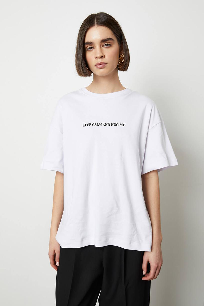 White Printed Basic Tshirt