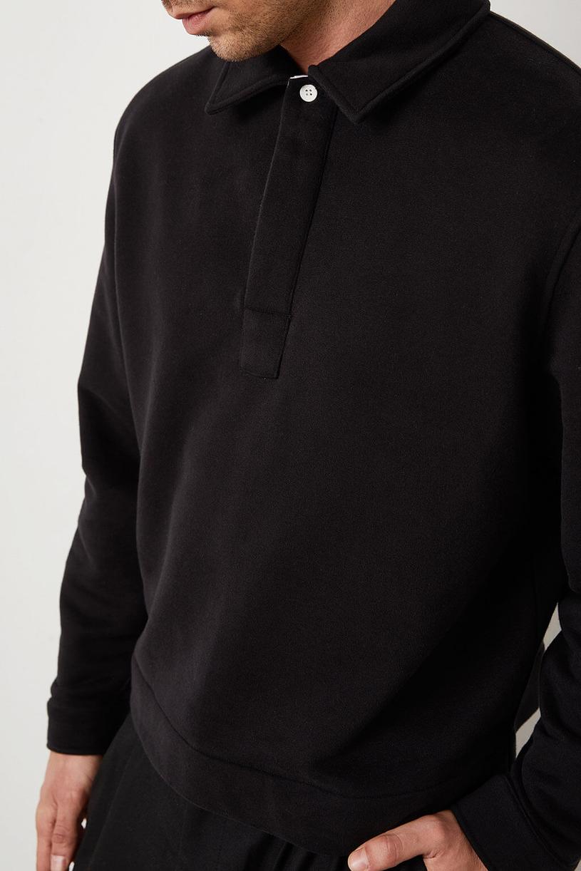 Black Polo Neck Sweatshirt